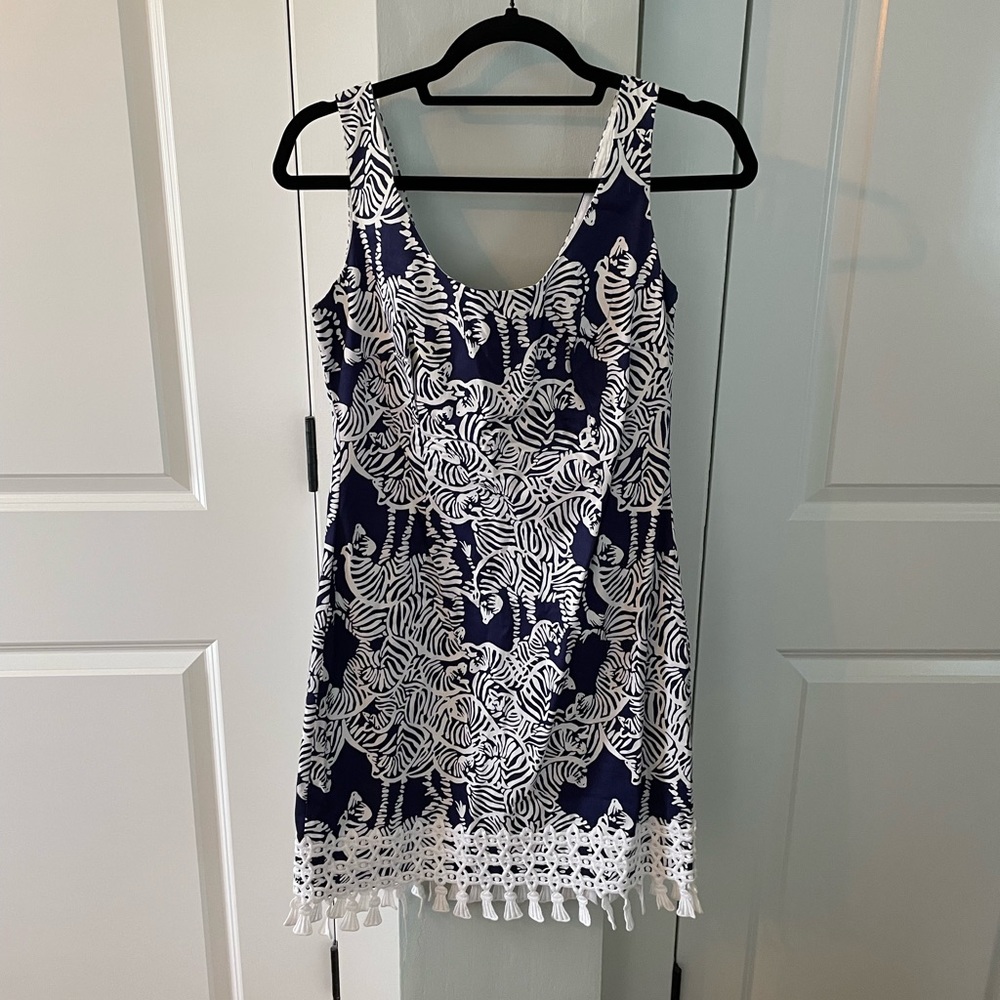 Lilly Pulitzer Thompson shift dress navy pattern